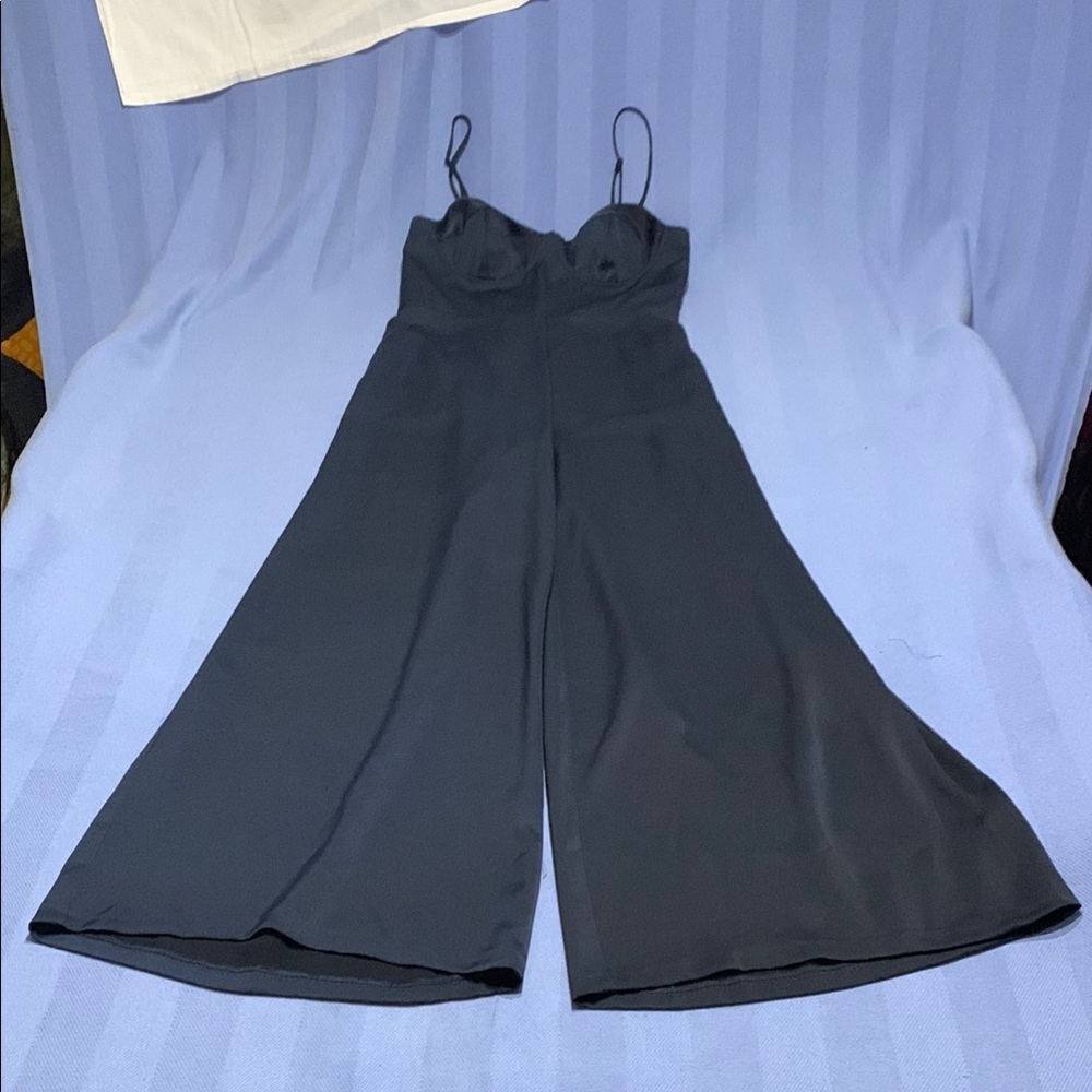 Topshop Dark Blue Wide-Leg Jumpsuit